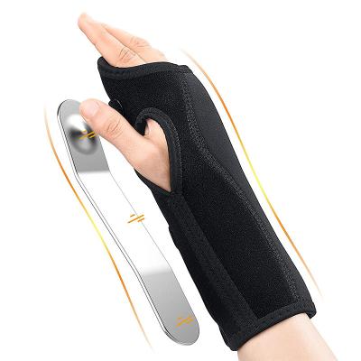 China Breathable Adjustable Elasticity Night Sleep Support Wrist Brace with Removable Metal Splint and Cushioning Beads for Painless Sleep for sale