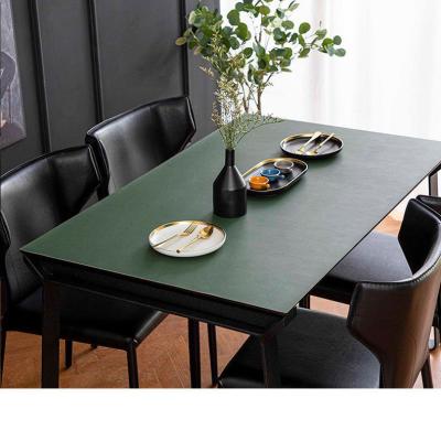 China Sustainable Shockproof Contemporary Customized Double Side Leather Place Mats Dining Table Pad Waterproof Luxury Modern Natural Kitchen for sale