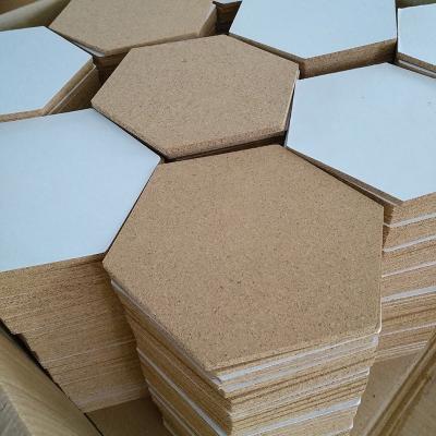 China Hexagonal Hex Support Customized Self Adhesive Waterproof Viable Heat Resistance Oil Proof Shape Waist Cork Pad for sale