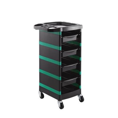 China Black Easy-Carry Tray Trolley Fordable Salon Barber DIY Used Tool Trolley Cabinet New For Asia for sale