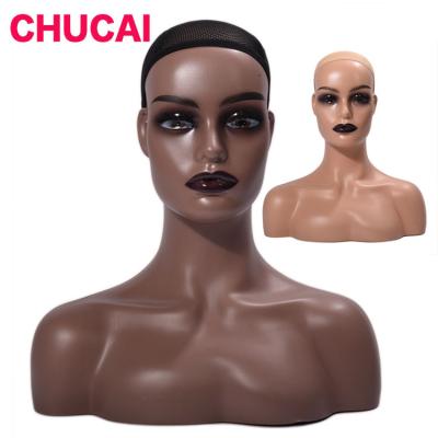 China With Wig Half-figure Black Female Mannequin Hat Hair Props Show Mannequin Wig Display Hair Mannequin Head Wholesale for sale