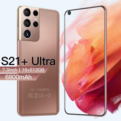 China Fingerprint 2022 original brand new S21+Ultr dual screen Android phone 12GB 512GB ROM sim card TF card MTK6899 large mobile phone for sale