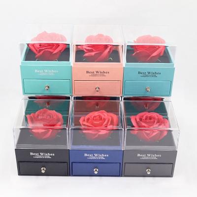 China Gift for Girls Handmade Rose Enchanted Flower Gift Acrylic Soap Box for Birthday Valentine's Day Mother's Day for sale