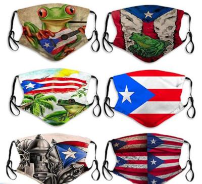 China Cotton/Polyester/Satin/Silk 3D Digital Printing Manufacturer New Puerto Rico Frog Cotton Maskes Adult de Maskes for sale