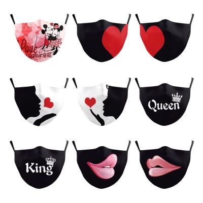 China Cotton/Polyester/Satin 2022 New Maskes/Silk Border Valentine's Day Couple Washed Cloth Windproof Warm Preservation Adult Personalized Face Maskes for sale