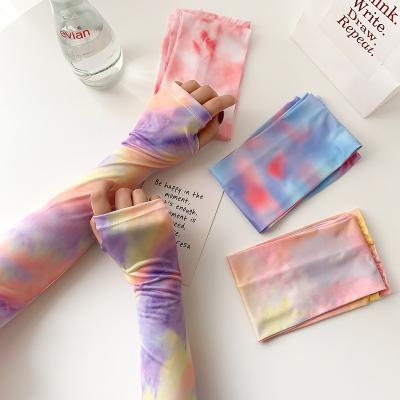 China Antibacterial Colored Silk Antibacterial Long Sleeves Unisex Antibacterial Silk Protection 3D Ice Cool Warmers Cycling Running Breathable Sport Compression Sleeves for sale