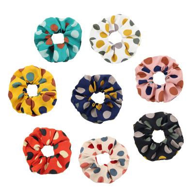 China Big Polka Dot Scrunchies Hair Rope Korean Style Hair Towel Summer British Korean Hair Band Female Headband for sale