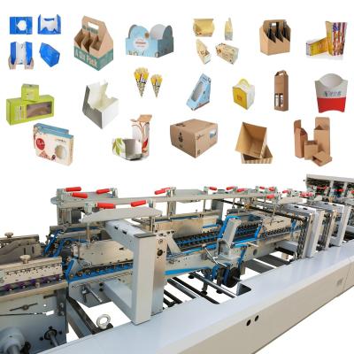 China Food Folding Gluing Machine For Folder Gluer Machine Automatic Paper Straight Cardboard Box Gluing Machine Water-base Glue Ce Iso9001 for sale