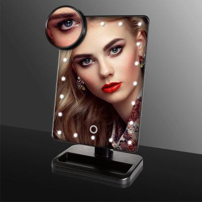 China 20 LED Magnifying Mirror Desktop 10x Touch Lit Makeup Mirror Vanity Mirror for sale