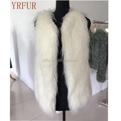 China F007 Classic Faux Breathable Mongolian Fur High Quality Faux Fur Vest for sale