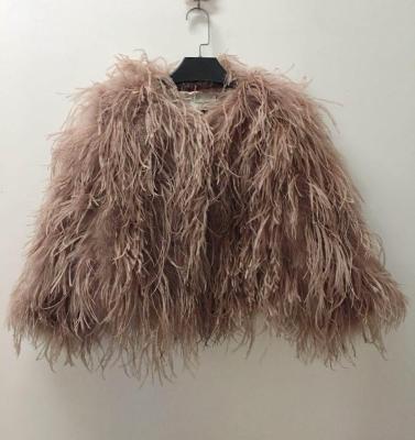 China YR1043 YRFUR Breathable Factory Direct Sale Can Customize Real Ostrich Feather Jacket for sale