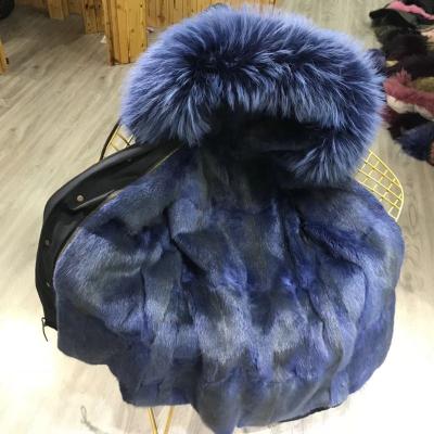 China Natural Color Anti-Shrink True Mink Fur Coat With Fur Hood Women Hooded Fur Parka by YRCH133B one x long for sale