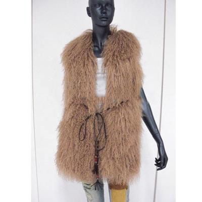 China YR070 Real Tibet Breathable Lamb Fur Vest Mongolia Lamb Fur Vest With Sheep Leather Hot Sale for sale