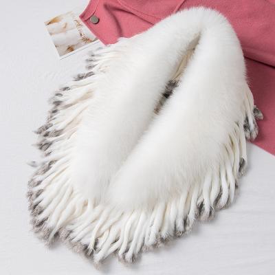 China YR279B Women Fashion Real Fox Fur Collar With Free Rabbit Fur Tassel Factory Hot Sale for sale