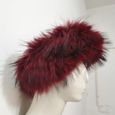 China breathable & Tongxiang waterproof YR265 fur can be customized raccoon fur headband / hot sale fashion fur headband for sale