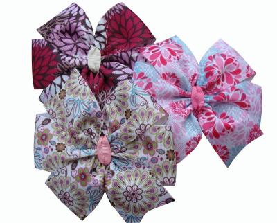 China Bright Colors Spring Flower Hair Bow Multi Colors Hair Clips Sun Big 4 Inch Hair Bow for sale