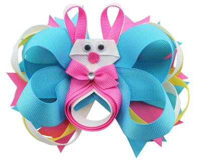 China Bright Colors NO31-NO38 Ribbon Bunny Hair Bows Bunny Hair Clips For Baby Girls Hair Accessories for sale