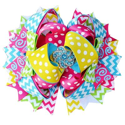 China Boutique summer hair bows i love summer big hair clips baby hair accessories for sale