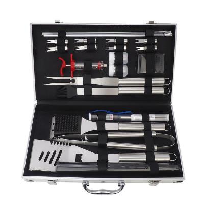 China Wholesale High Quality Easily Cleaned 24 Pieces/Set Outdoor BBQ Grill Accessories Grill Tool Kit With Aluminum Box for sale