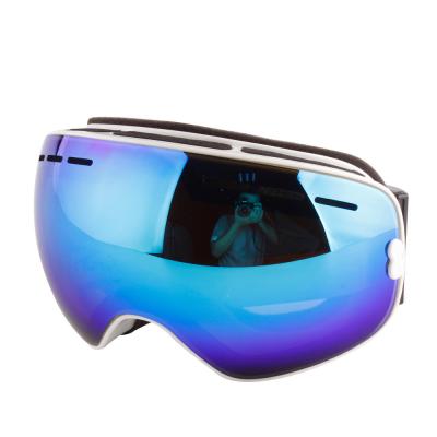 China Jet Mirrored Ski Goggles TPU PC Texture Double Lens Comfortable Wind Resistant for sale