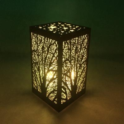 China Creative Carved Rechargeable LED Bar Security Table Light Forest Flame Night KTV Desk Lamp Creative Light for sale