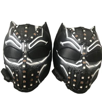 China Masquerade Party Masquerade Party Halloween Costume Cosplay Black Panther Full Face Covered LED Mask Festival LED DJ Flashing Shining Mask For Bar Club Event for sale