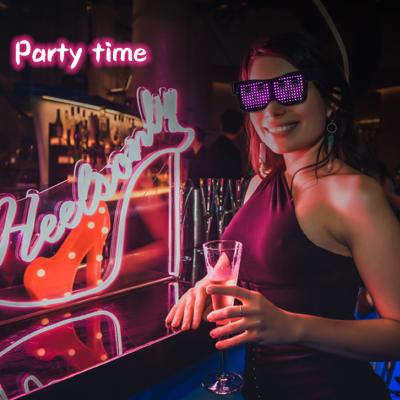 China ABS Drop Shipping Magic LED Glasses-Customizable Pattern For Multicolor Glasses Blue Tooth LED Glasses Perfect For Parties Festivals for sale