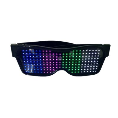 China ABS ABS Current Party Glass App Control Blue Tooth Shield Magic Flash Led Light Glasses Recharge DJ Sunglasses DIY Concert Light Toys for sale