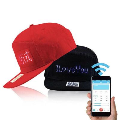 China JOINT JOINT Lead Free Animated Blue Tooth Led Sign Hat Covers Hip Hop Street Dance Party Parade Sunscreen Night Growing Running APP Baseball Cap for sale