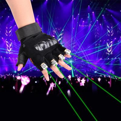 China Can Be Single Or Multi Dots Can Be Single Or Shenzhen Factory Multi Stage Dots Laser Gloves Green Red 2021 Luminous LED Light Laser Gloves For DJ Club/Party Show With LED Laser 4 pcs for sale