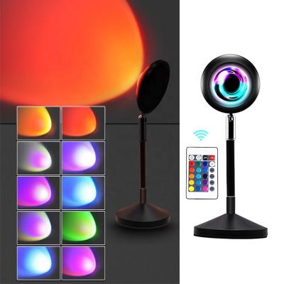 China EUROPEAN Direct Remote Control Modern Photography USB Factory Sunset Rainbow Color Changing Projection Floor Lamp for sale