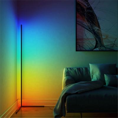 China Modern Warm Modern Tripod Remote Control Colorful Floor Lamp Nordic Standing Corner Dimmable RGB LED Night Light Changing Light for sale