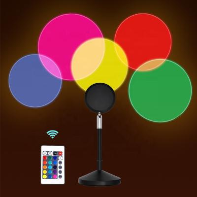 China EU EUROPE Drop Shipping Modern LED Color Lamp Radio Sunset Rainbow Changing Projection Light Led Remote Sunset Night Light 5V RGB sunlight for sale