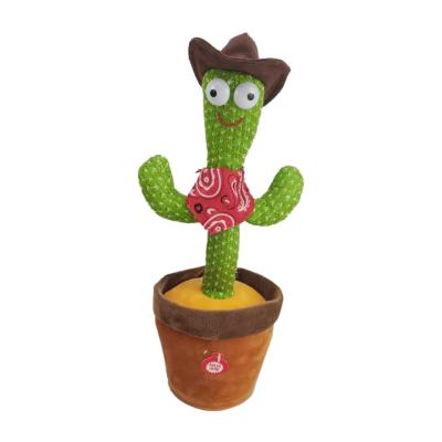 China Hot Toy Stuffed Toy Battery Operated Electric Dancing Amazon AA Dancing Cactus LED Amazon AA Plush Toy Twisted Singing Talking Dancing Cactus for sale