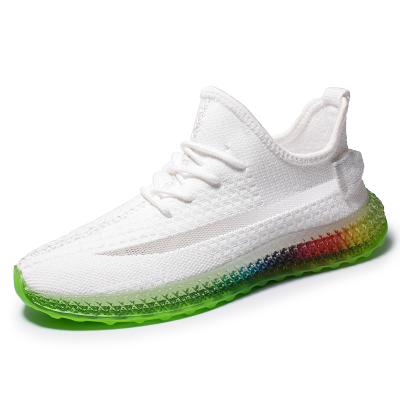 China 2019 Fancy Men's New Anti-odor Breathable Colorful Outsole Yeezy Pattern Shoes 350 Sneakers V2 for sale