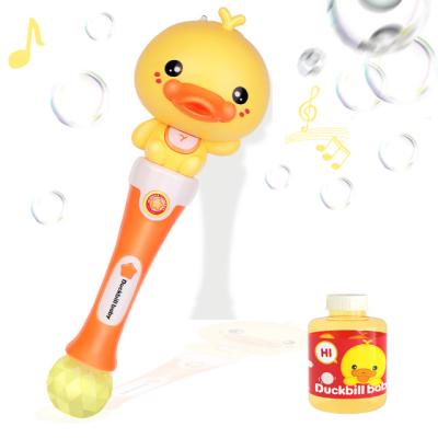 China Brand New Bubble Function Duck Blower Gun Bubble Blowing Machine For TikTok Maker Cartoon Platypus Outer Packing Baby Duck Bubble Toy for sale