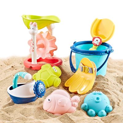 China Sand Beach Game Set Original XST 8Pcs Set Outdoor Playground Nordic Children's Sand and Beach Silicone Toy for sale