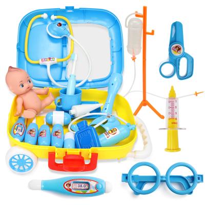 China Pretend Doctor Play Toys XST Kids Pretend Doctor Set Play Doctor Toy Kit Medical Display Trolley Case for sale