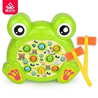 China Hot Sale Children Toys Fun Cartoon Plastic Electric Musical Rotary Frog Hit Educational Hammer Game Baby Beat-a Mole Game Toy 9551 for sale