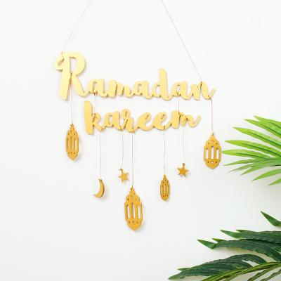 China Hanging Ramadan Kareem Letters EID Mubarak Party Backdrop Wall Decoration Ramadan Kareem Eid Mubarak Party Decoration Ornament Islamic Muslim Bedroom Decor for sale