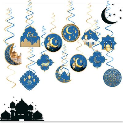 China Decorative Eid Al-Fitr Wall Hanging Swirls Ramadan Mubarak Party Backdrop Decoration Supplies Eid Ramadan Kareem Eid Mubarak Party Decoration for sale