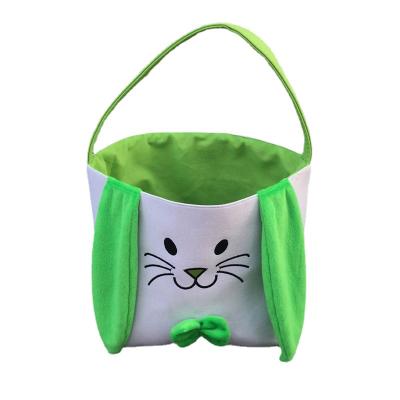 China Easter Party Gift Egg Bag Easter Party Decoration Supplies Large Cute Bunny Ears Canvas Gift Egg Hunt Bag Basket Handle for sale