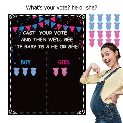 China Baby Gender Reveal Game Party Decoration Gender Reveal Game Poster Voting Board with Pink Blue Stickers Set for Boy or Girl Voting Game Gender Reveal Party Decoration Kit for sale