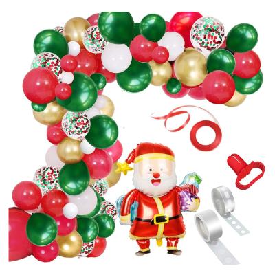 China Christmas Party Decoration Merry Christmas Banner Ribbon Foil Star Heart Confetti Curly Latex Balloon Set for Christmas Party Decoration Balloon Kit for sale