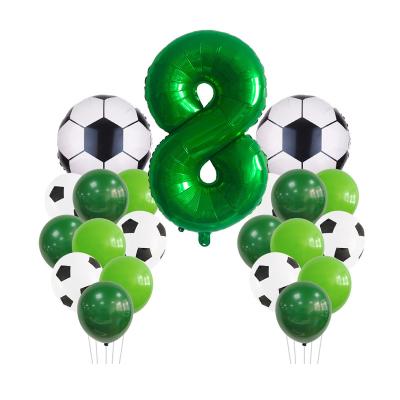 China Happy Birthday Party Decoration Soccer Party Decoration Balloons Football Theme Bar Decorative Foil 12 Inch Latex Balloon Set for sale