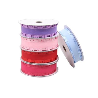 China Luster 2.5cm Width Core Cable Edge Chiffon Ribbon For Gift Wrap For Lover Girlfriend Valentine's Day Gift Wrapping Ribbon DIY for sale