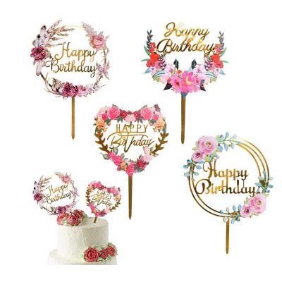 China Acrylic Cake Topper Gold Round Heart Shape Cake Topper Instagram Amazon Wedding Mr. and Mrs. Birthday Valentine's Day Cake Decoration for sale