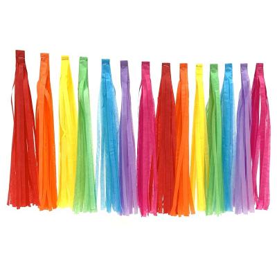 China Bridal Shower Macaron Color 5 Pcs Per Pack 25*35cm Paper Fringe Tassel For Birthday Wedding Baby Shower Party Decoration for sale