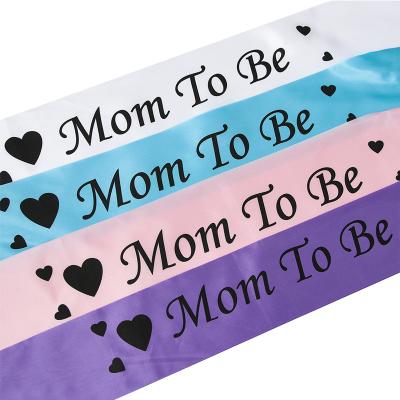 China Baby Shower Pink Blue White Purple Gender Reveal Baby Shower Party Mum To Be Sash Clothing Decoration Party Props for sale