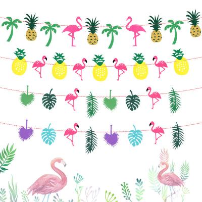 China Aloha Glitter Party Supplies Aloha Style Hanging Banner For Luau Tropical Beach Party Summer Party Backdrop Banner Theme Powder Coating Pineapple for sale